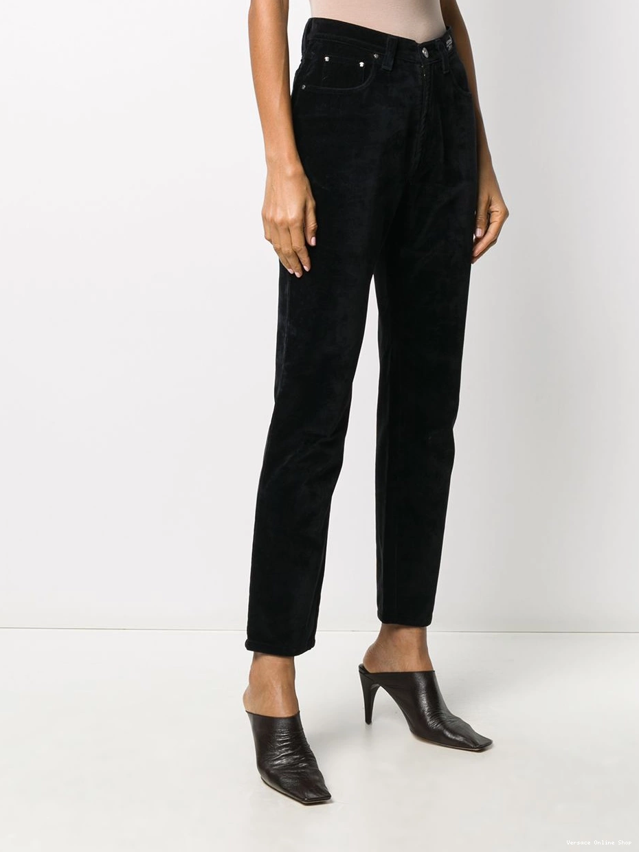 Affordable velvet Women 1990s trousers Versace straight-leg 0711